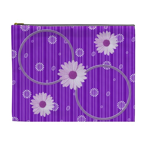 Purple Xl Cosmetic Bag By Daniela Front