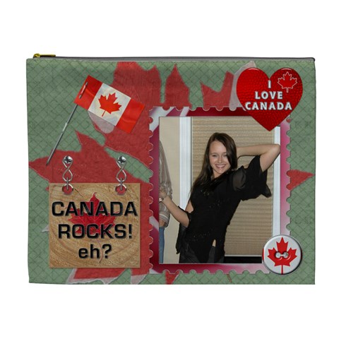 I Love Canada Xl Cosmetic Bag By Lil Front