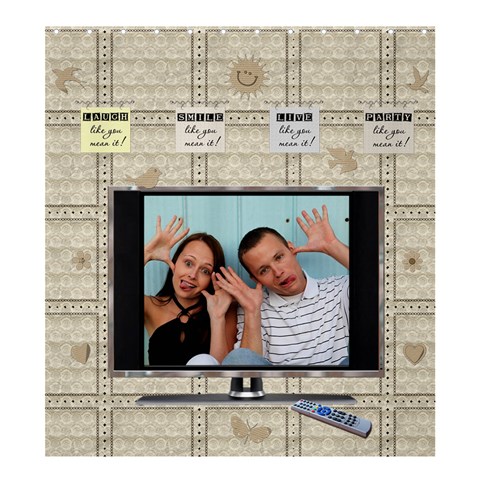 Fun Television Large Shower Curtain By Lil 58.75 x64.8  Curtain