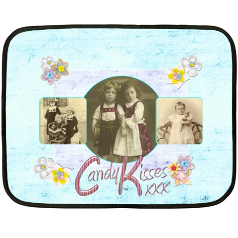 Candy Kisses Mini Fleece Blanket  By Catvinnat 35 x27  Blanket