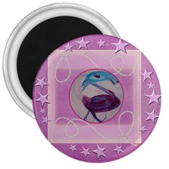 Purple Crazy Bird - 3  Magnet