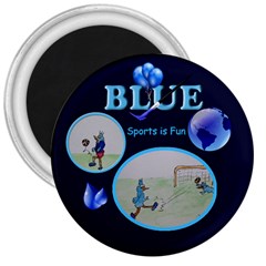 Blue Football - 3  Magnet