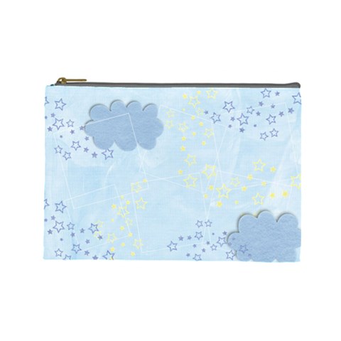 Stars/clouds Custom Cosmetic Bag (large)  By Mikki Front