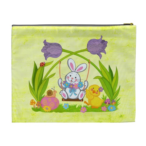 Happy Easter Extra Large Cosmetic Bag By Catvinnat Back