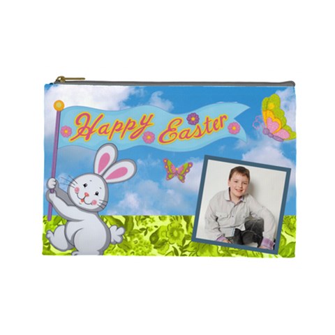 Happy Easter Large Cosmetic Bag By Catvinnat Front