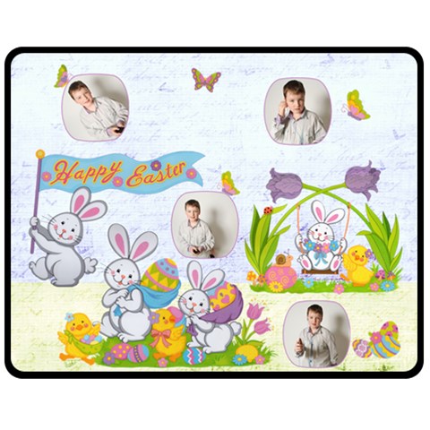 Easter Egg Hunt Medium Fleece Blanket By Catvinnat 60 x50  Blanket Front