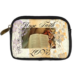 Hope, faith, Love - Digital Camera Leather Case