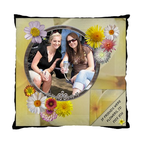 Friends & Flowers Cushion Case By Lil Front