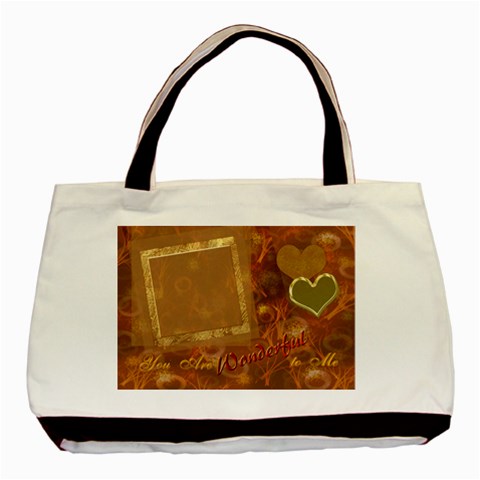 You Are Wonderful To Me Gold Heart Tote By Ellan Front
