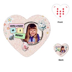 Cute & Fuzzy Easter Heart Playing Cards - Playing Cards Single Design (Heart)