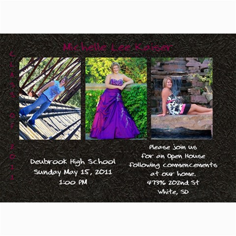 Shelly Grad Invite3 By Pam 7 x5  Photo Card - 5