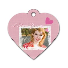Love - Dog Tag Heart (One Side)