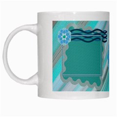 Blue flower mug - White Mug