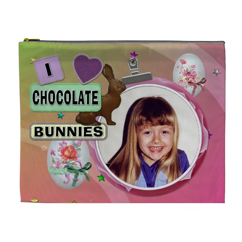 I Love Chocolate Bunnies Xl Easter Treat Bag (cosmetic Bag) By Lil Front