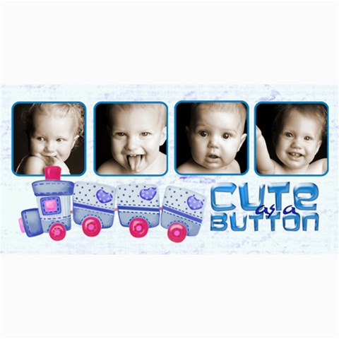 Cute As A Button Photo Card By Catvinnat 8 x4  Photo Card - 2