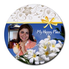 My Happy Place - Round Mousepad