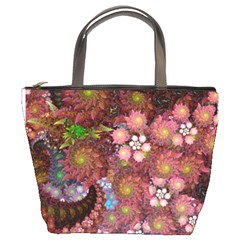 abstract swirls pink - Bucket Bag