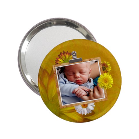 Yellow Floral Handbag Mirror By Lil Front