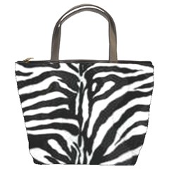 zebra fur print bucket bag