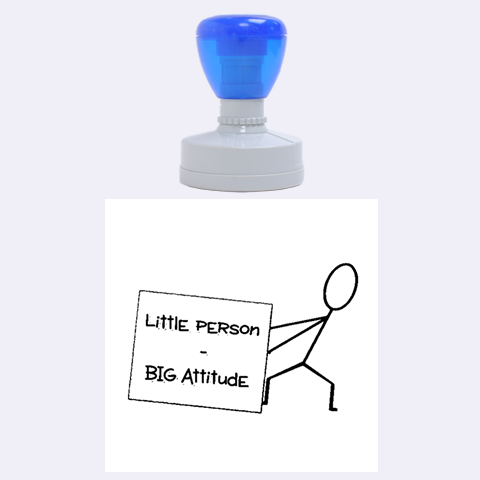Little Person, Big Attitude Large Round Rubber Stamp By Lil 1.875 x1.875  Stamp