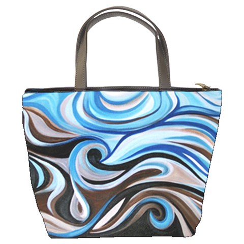 Blue&brown Swirls Bucket Bag By Bags n Brellas Back