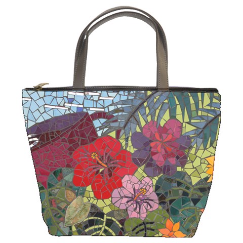Flower Mosiac Bucket Bag By Bags n Brellas Front