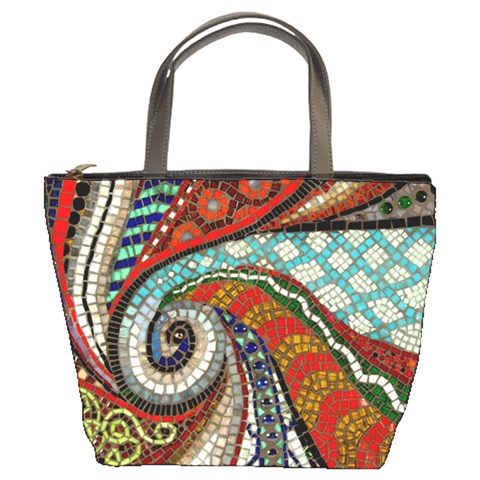 Mosaic Swirl Bucket Bag By Bags n Brellas Front