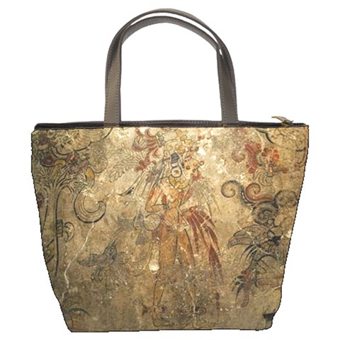 Mayan Wall Painting Bucket Bag By Bags n Brellas Back