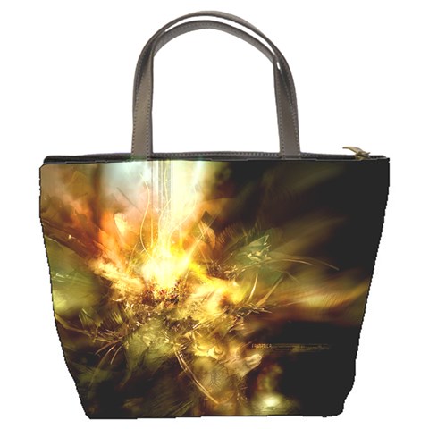 Green Abstract Light Bucket Bag By Bags n Brellas Back