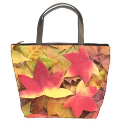 autumn leaves bucket bag