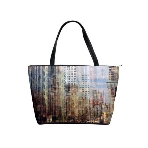 Weathered Cityscape Shoulder Bag By Bags n Brellas Front