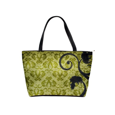 Green Swirls Shoulder Bag By Bags n Brellas Front