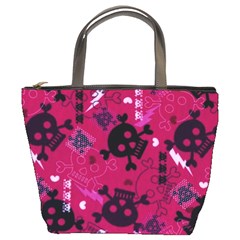 pink skull2 bucket bag