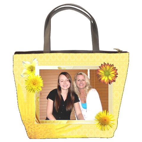 Yellow Floral Mom Bucket Bag By Lil Back