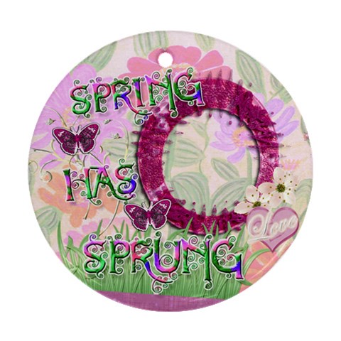 Spring Has Sprung Round Pastel Ornament By Ellan Front