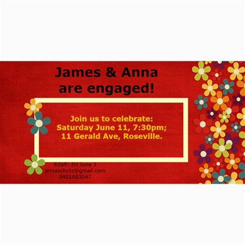 Engagement Invitation No Photo By Anna Schutz 8 x4  Photo Card - 2