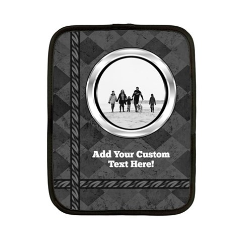Small Ipad Or Netbook Sleeve, Photo Black Charcoal Design By Angela Front