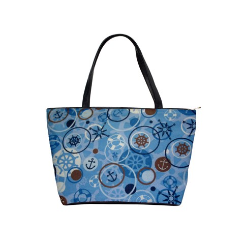 Blue Nautical Shoulder Bag By Bags n Brellas Front