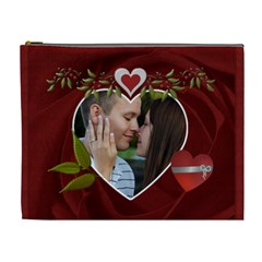 Red Rose Hearts XL Cosmetic Bag (7 styles) - Cosmetic Bag (XL)