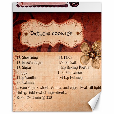 Recipe 1 By Kristen 10.95 x13.48  Canvas - 1