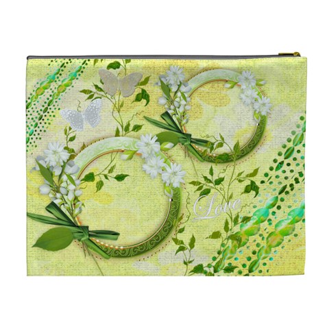 Spring Flower Floral Yellow Xl Cosmetic Bag By Ellan Back
