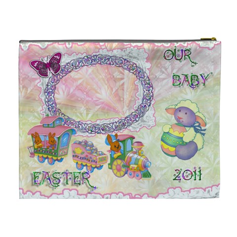 Spring Flower Floral Our Baby Xl Cosmetic Bag By Ellan Back