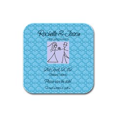 Save the Date Square - Rubber Square Coaster (4 pack)