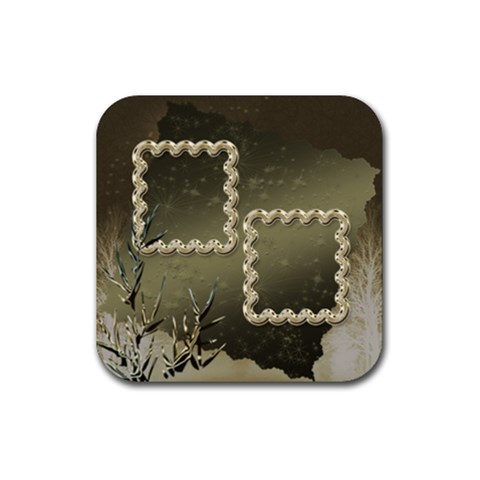 Neutral Shiny Square Rubber Coaster By Ellan Front