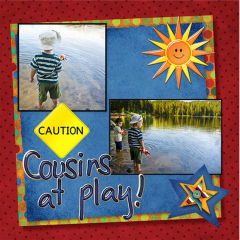 Gone Fishing By Diann 12 x12  Scrapbook Page - 1