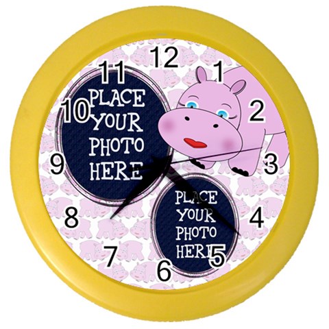 Pink Hippo Clock By Chere s Creations Front