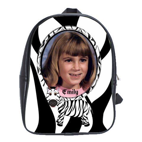Zebra Large School Bag By Chere s Creations Front