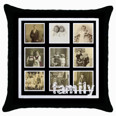 Multi Frame Family  Throw Pillow By Catvinnat Front