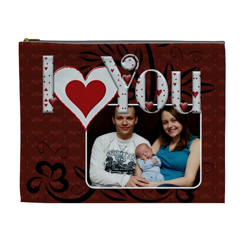 I Love You Always Xl Cosmetic Bag By Lil Front