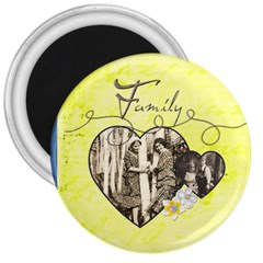 Hearts & Family 3 inch magnet - 3  Magnet